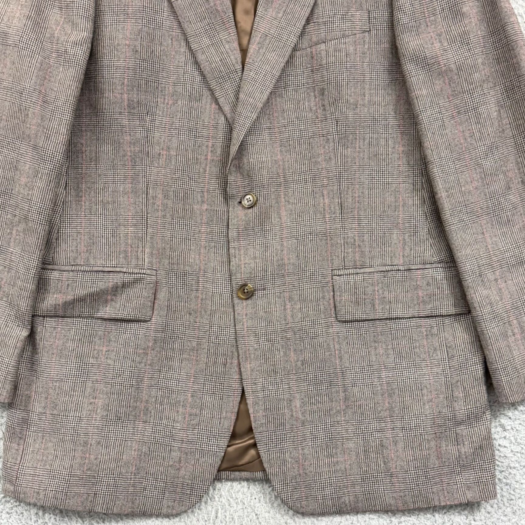 Ralph Lauren VINTAGE Ralph Lauren Chaps Blazer Mens 42T Gray Houndstooth Wool Career Size 42R - 2 Thumbnail