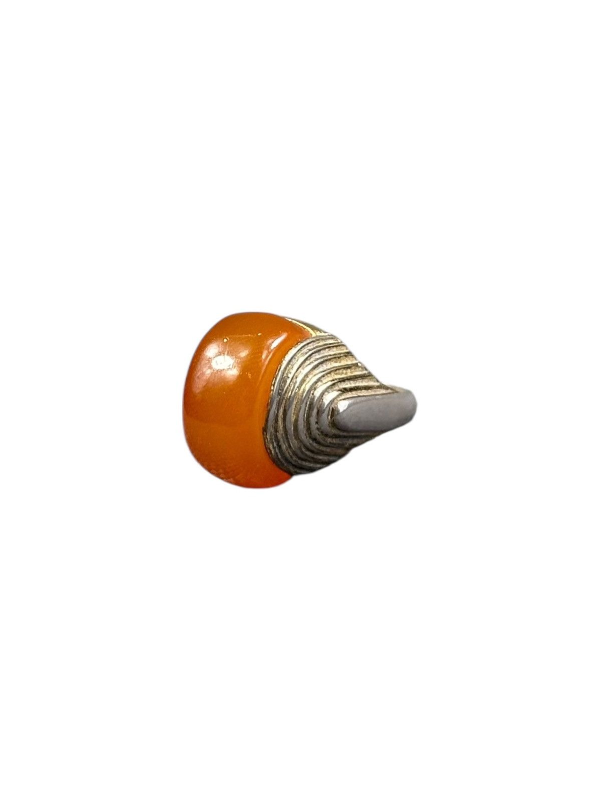 1990s JAPANESE HANDCRAFTED CARNELIAN STONE SILVER RING