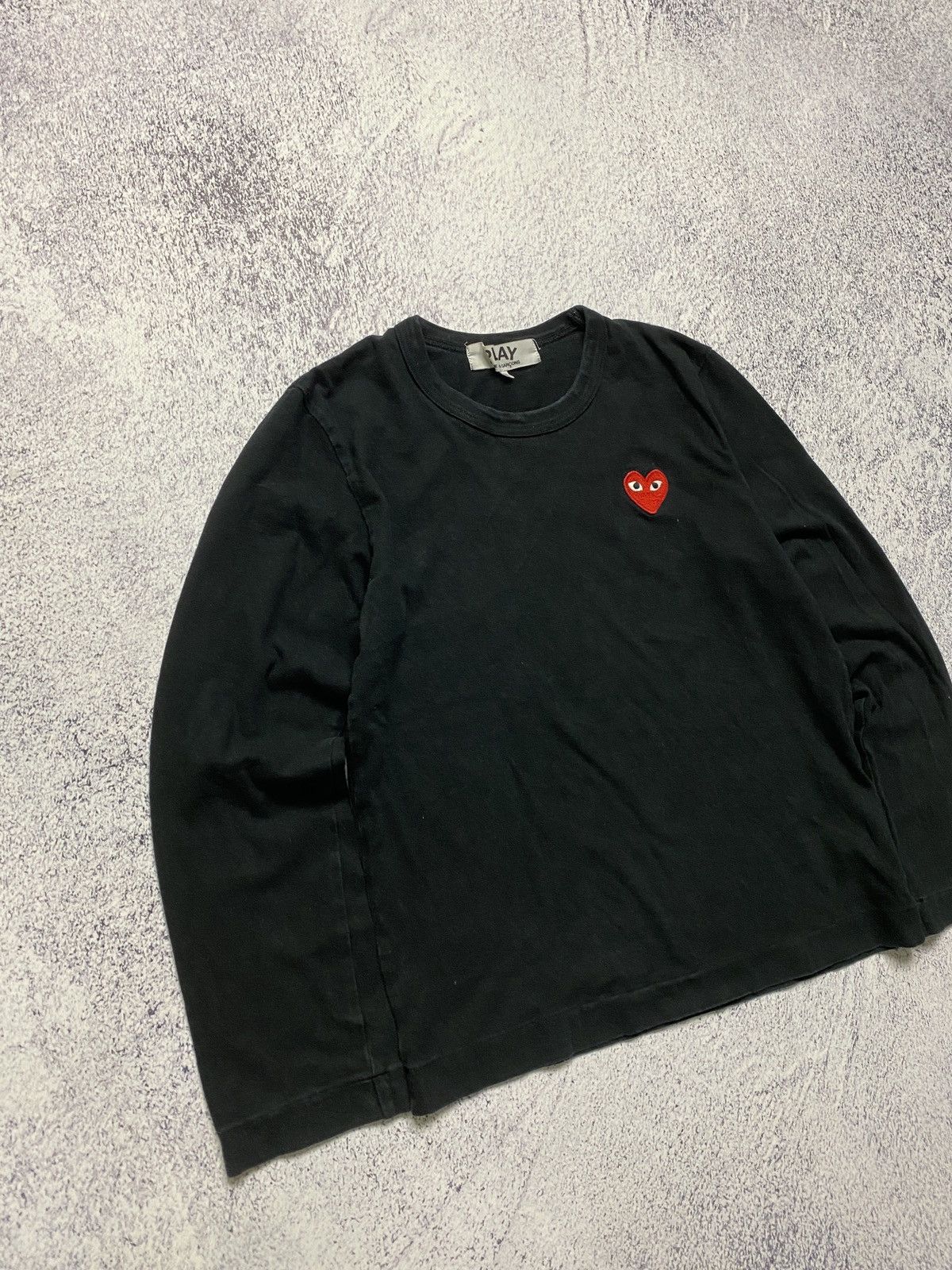Comme des Garcons × Comme des Garcons PLAY Comme Des Garçons Play Heart Logo Longsleeve Black Red CDG Size M / US 6-8 / IT 42-44 - 3 Thumbnail