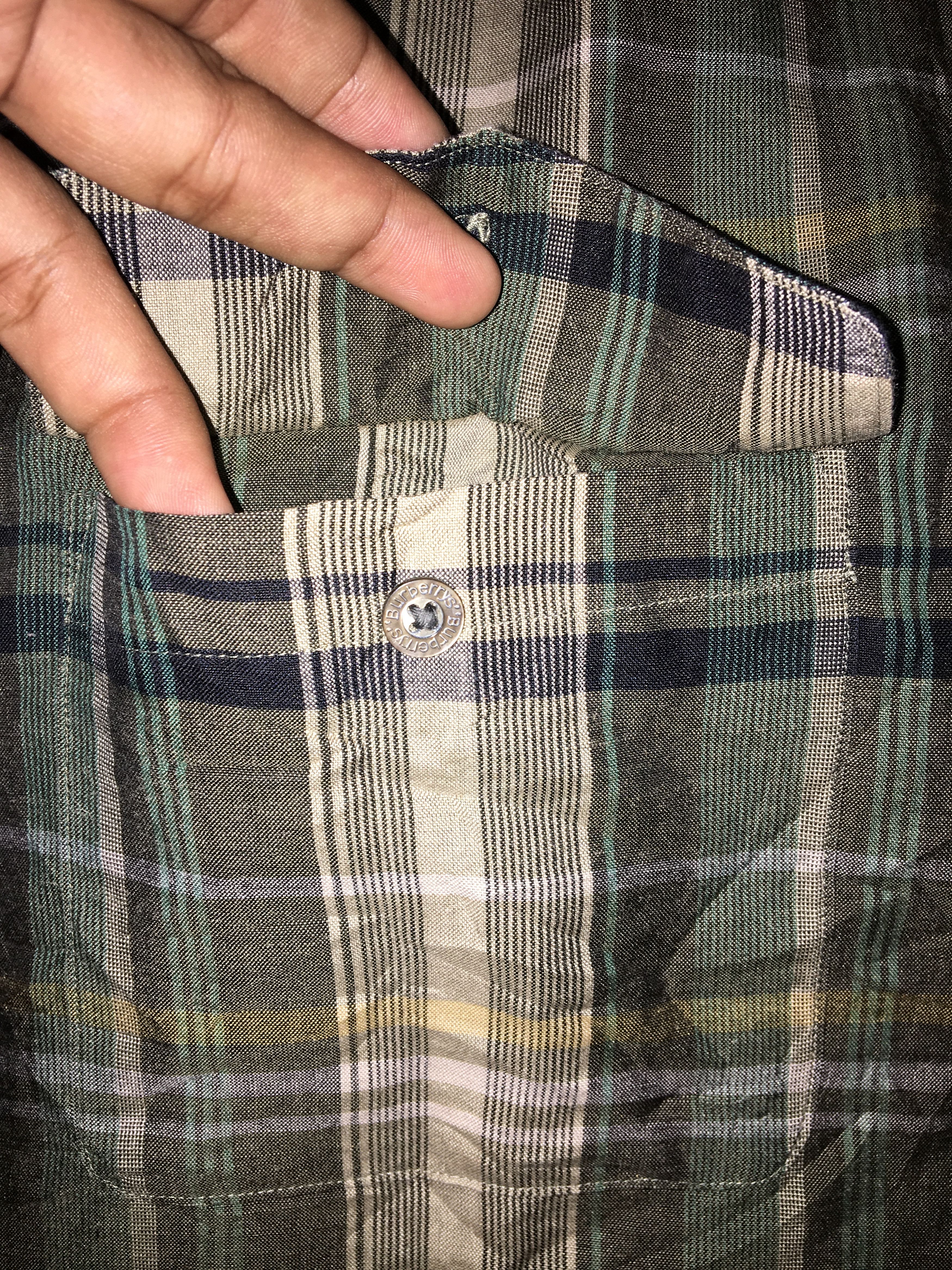 Vintage Vintage Open Collar Burberry Button Ups Size US L / EU 52-54 / 3 - 4 Thumbnail