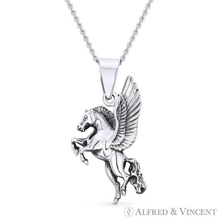 Other Pegasus Winged Horse Charm Pendant in .925 Sterling Silver Size ONE SIZE - 1 Preview