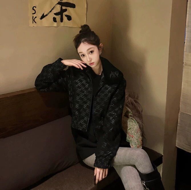 Fendi FENDI Black logo letter full-print cotton fur collar zippe Size XS / US 0-2 / IT 36-38 - 9 Thumbnail