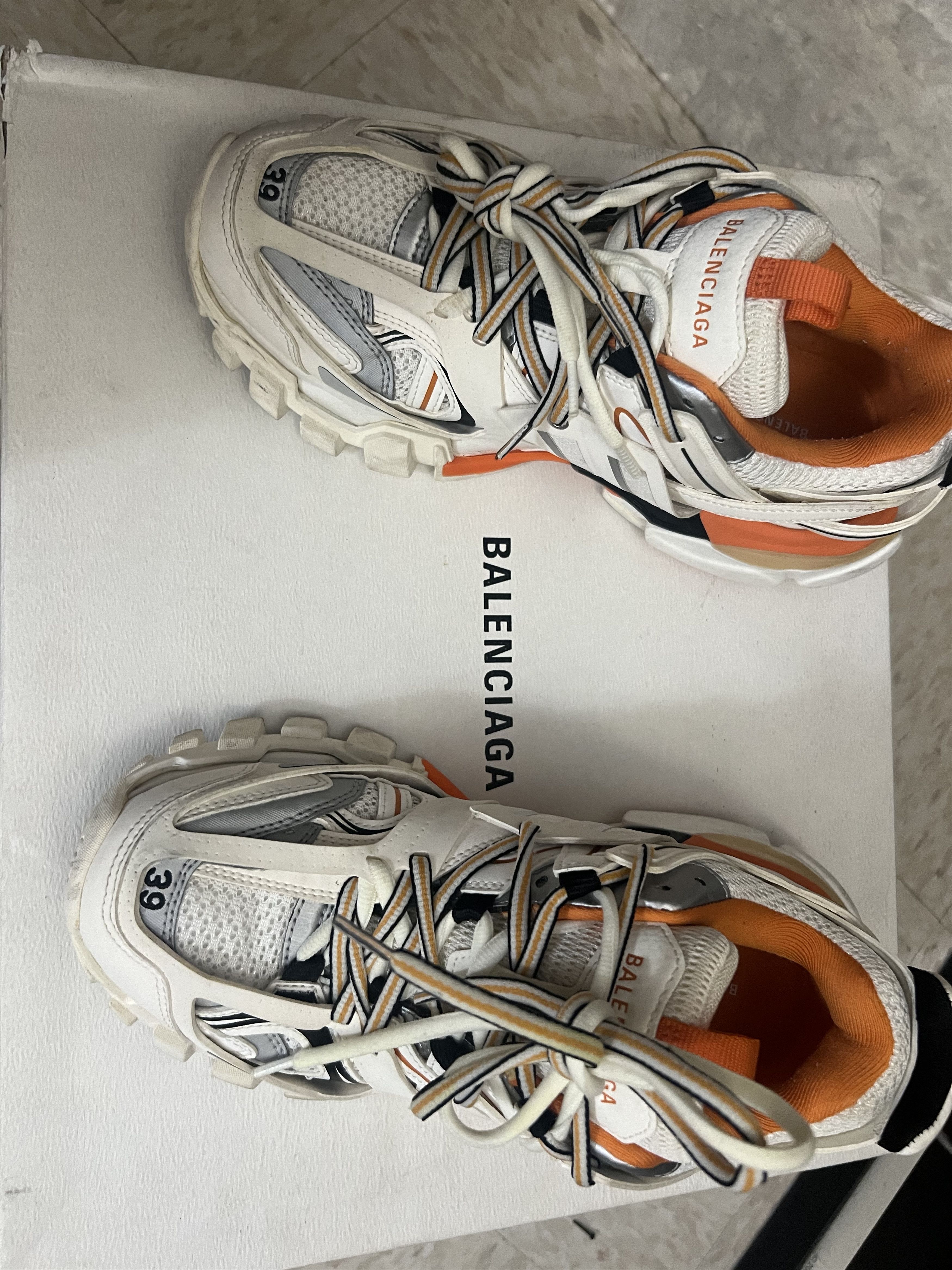 Balenciaga Balenciaga White & Orange Track Sneakers Size US 9 / IT 39 - 5 Thumbnail