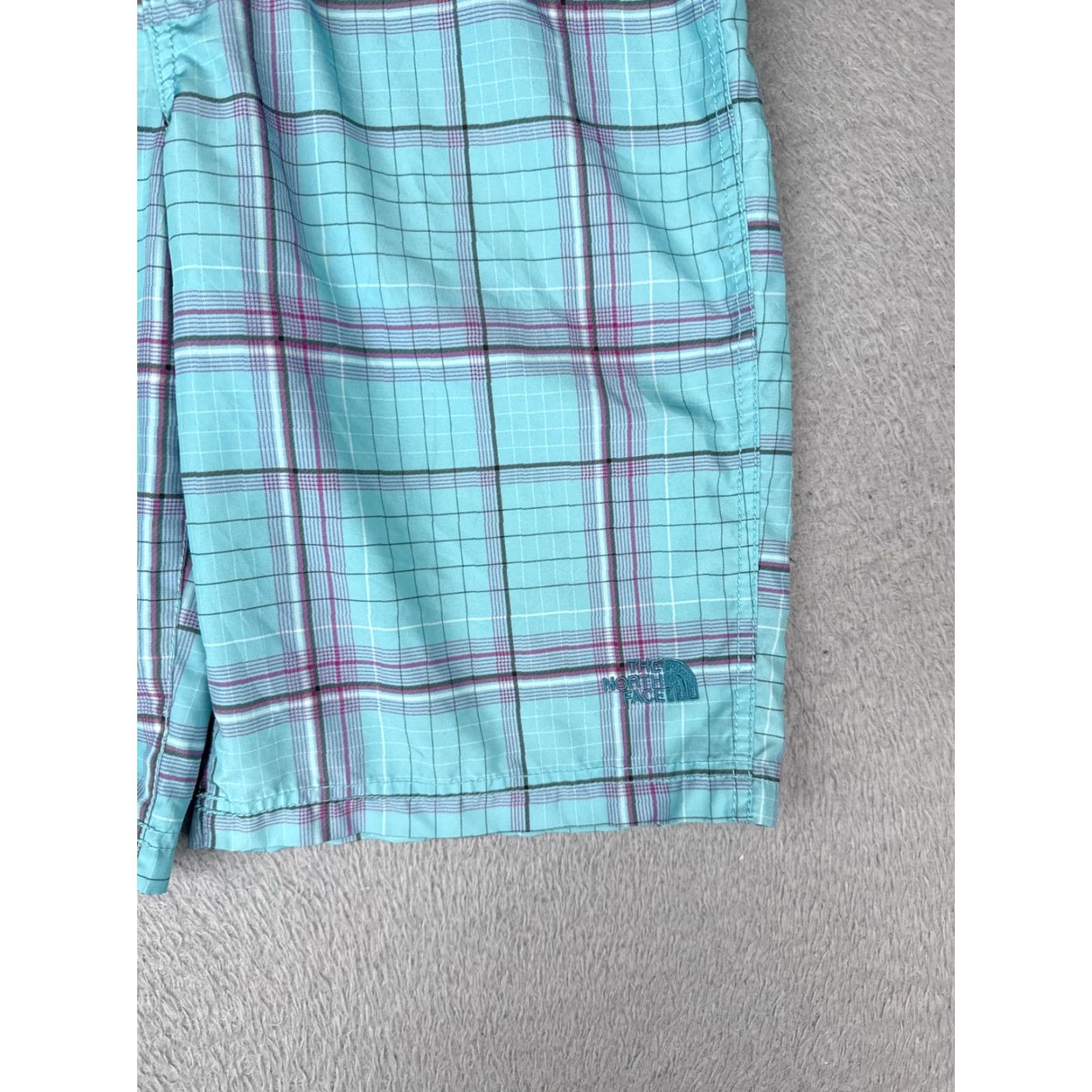 The North Face The North Face Swim Trunks Women 10 Blue Plaid 100% Polyester Beach Pool Size ONE SIZE - 2 Thumbnail
