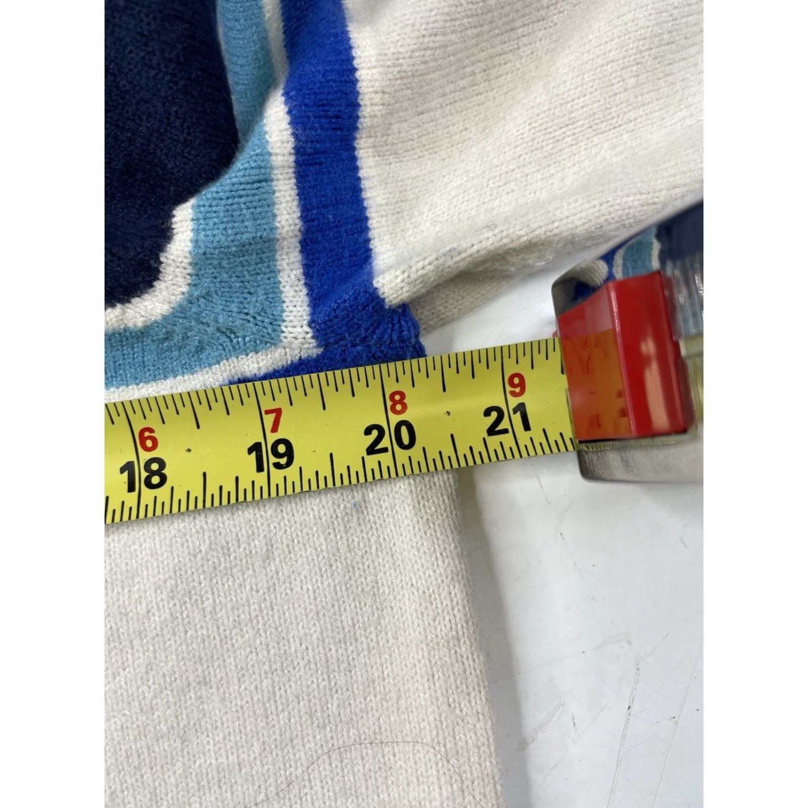 Vintage Fair Harbor Sweater Men Small Navy White Cotton Blend Stripe Crew Neck Pullover Size US S / EU 44-46 / 1 - 5 Thumbnail