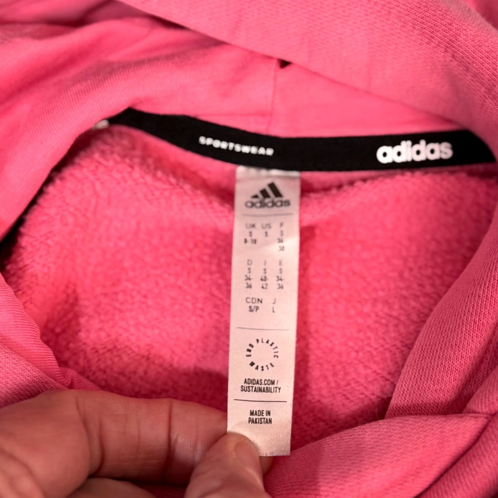 Adidas Adidas Pink Fleece Hoodie Pullover Sporty Heart Embroidery Small Size S / US 4 / IT 40 - 7 Thumbnail
