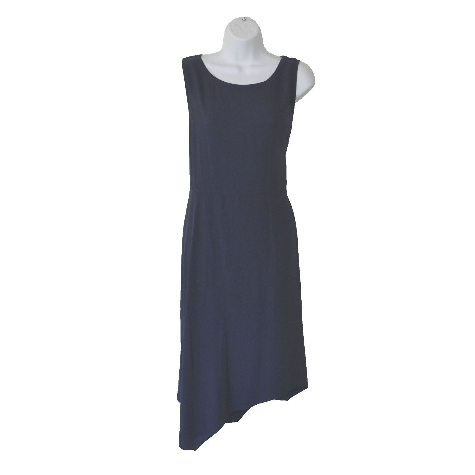 Eileen Fisher EILEEN FISHER Navy Asymmetrical Hemline Sleeveless Dress M Size M / US 6-8 / IT 42-44 - 1 Thumbnail