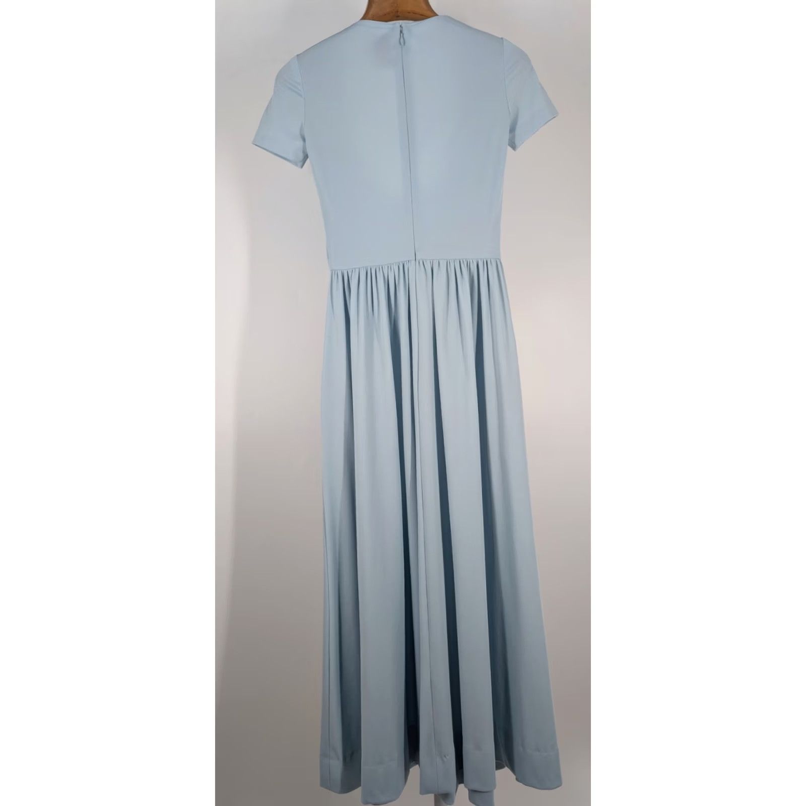 Vintage VINTAGE John Kloss Wrap Dress Saks Fifth Ave Sky Blue Boho Mod 1970s Evening Bohemian 70s 32-34 4 Regular USA Mens Womens Girls Size 4XL / US 24-26 - 3 Thumbnail