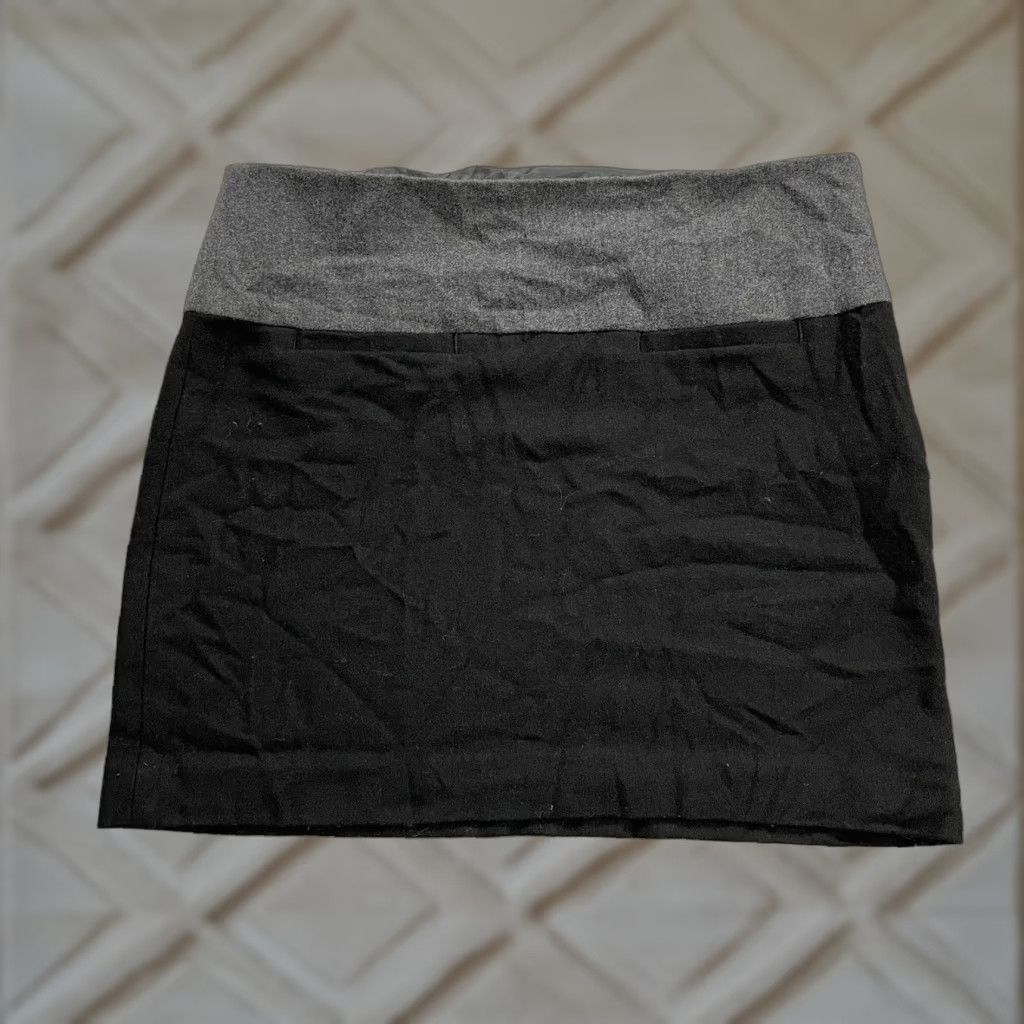 Gap Women\'s Skirt 0 Black Pencil Straight Mini Two Tone Zip Size 0 Short Black Womens Gap Skirt