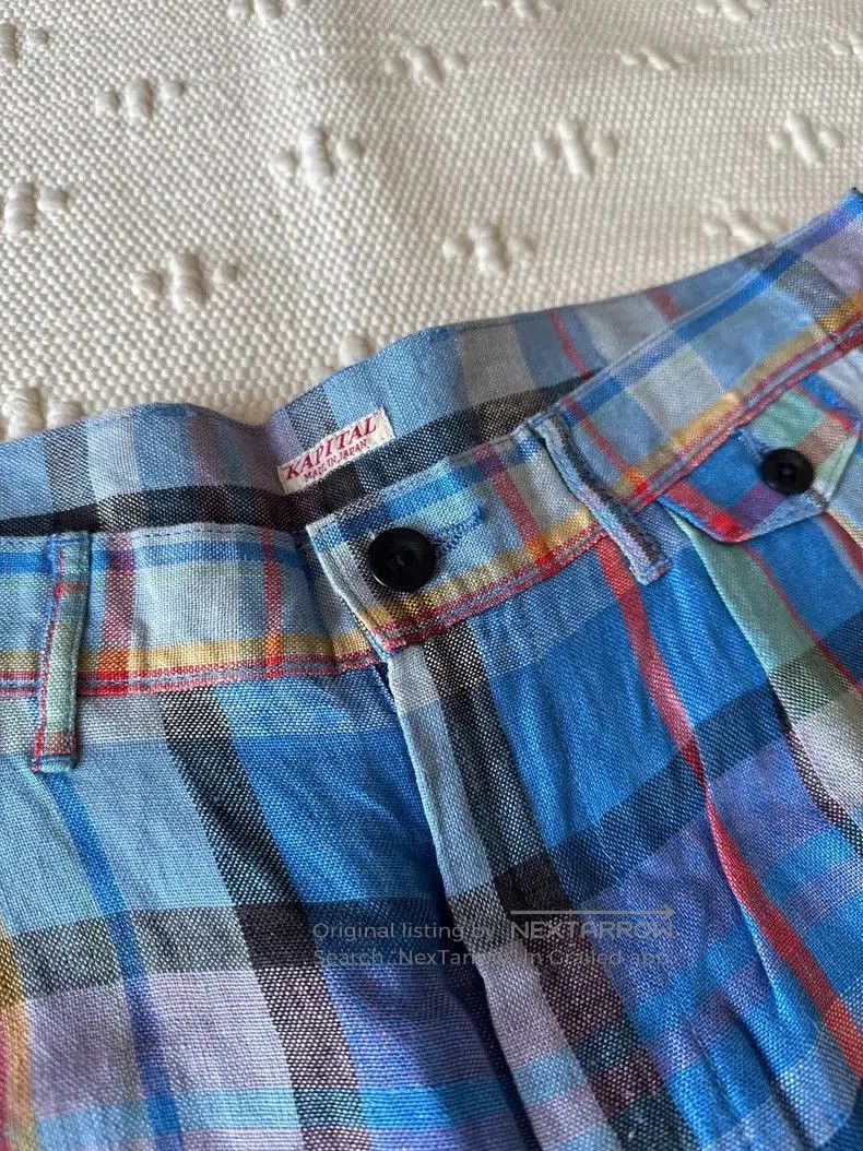 Kapital Kapital Plaid Casual Linen Shorts Size US 30 / EU 46 - 2 Thumbnail