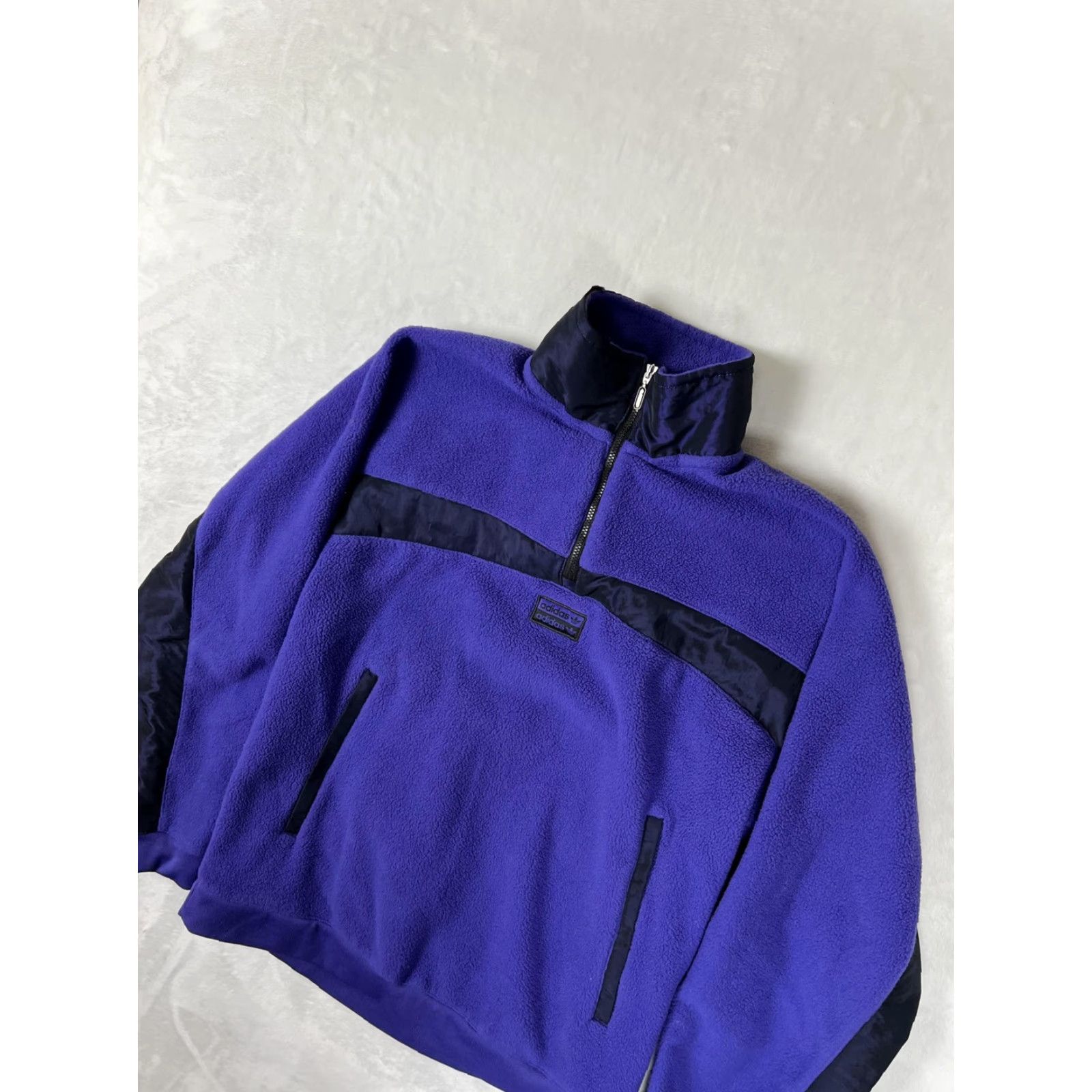 Adidas Vintage adidas Originals Fleece Pullover Mens XS Purple 1/4 Zip Sweatshirt Size US XS / EU 42 / 0 - 3 Thumbnail