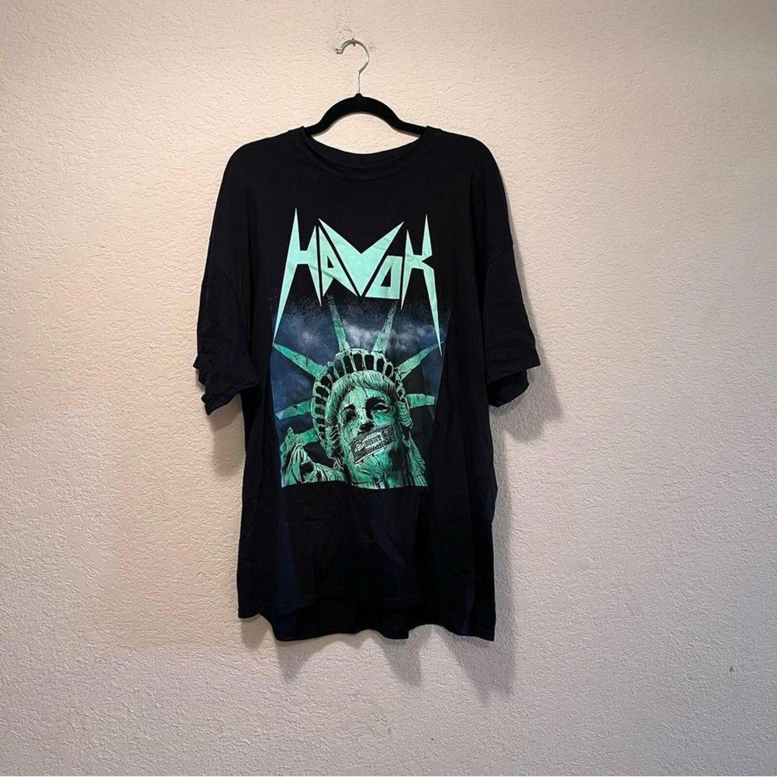 Unknown London Black Havok Graphic T-Shirt with Statue of Liberty Print Size ONE SIZE - 2 Thumbnail