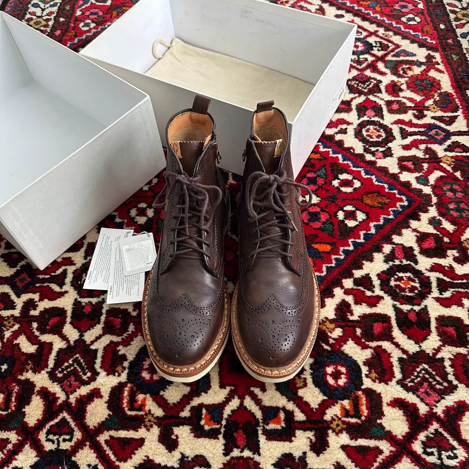 Visvim Brown Leather Brogue Ankle Boots Size 8 Size US 8 / EU 41 - 1 Thumbnail