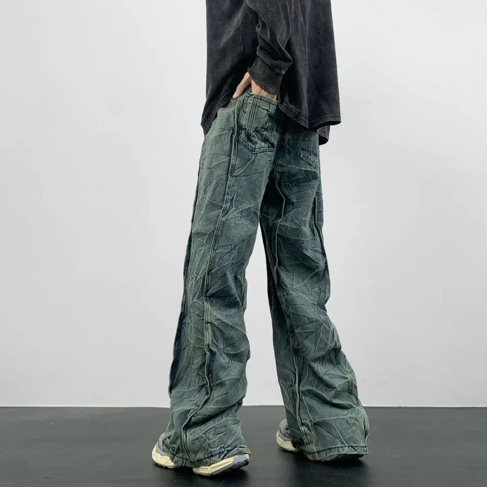 Japanese Brand Retro hip-hop loose wide leg slightly flared jeans Size US 32 / EU 48 - 4 Thumbnail