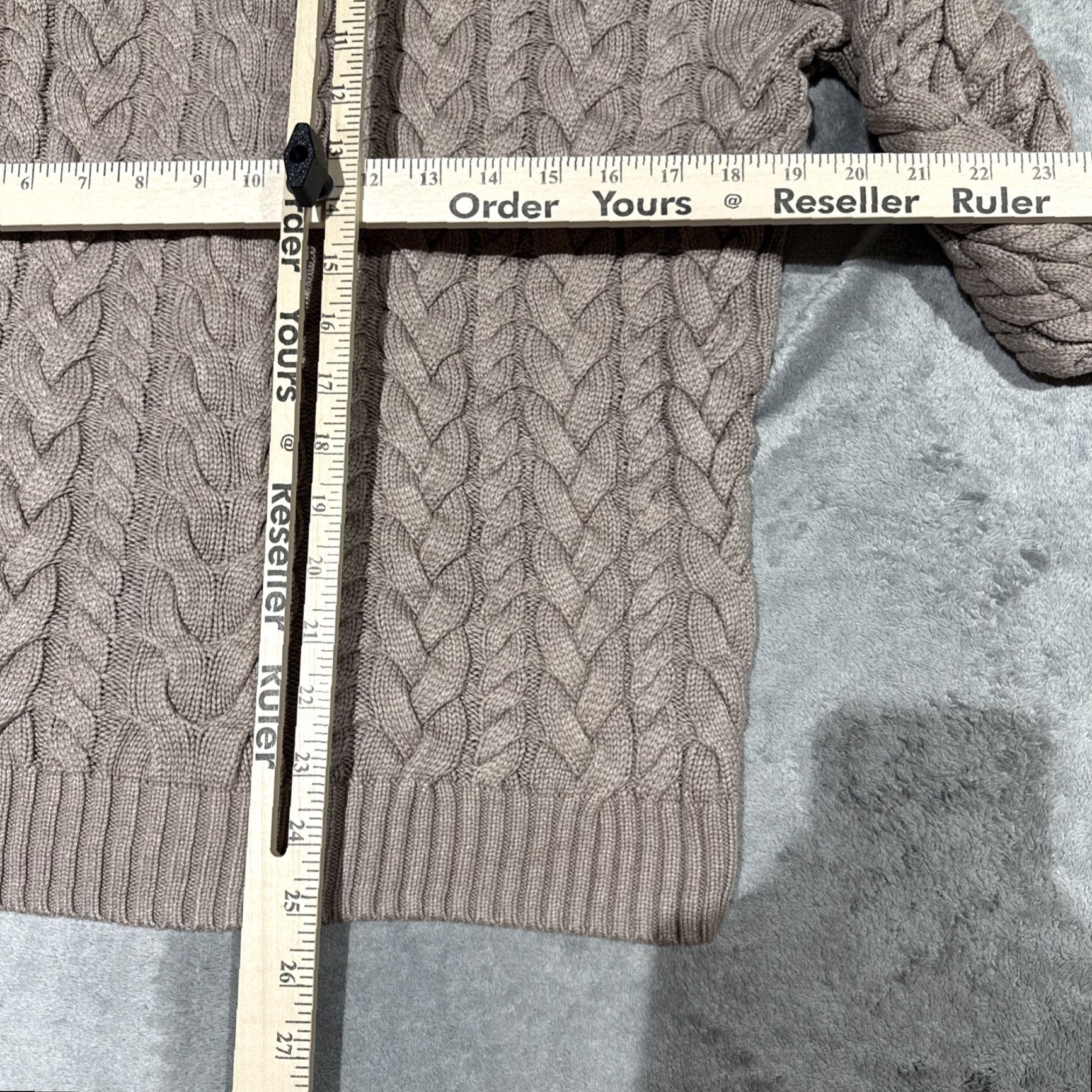 Mizzen+Main MIZZEN + MAIN Redford Cable Knit Crewneck Sweater Mens Size M Beige Size US M / EU 48-50 / 2 - 5 Thumbnail