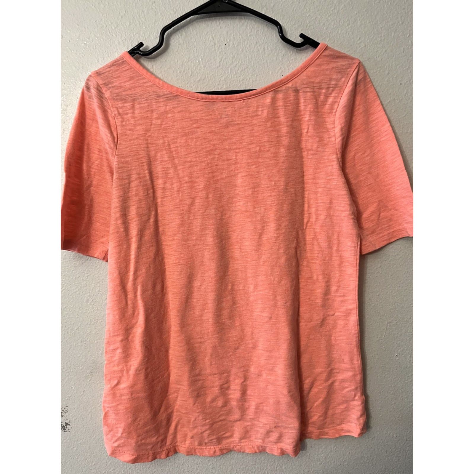 Gap VINTAGE Gap Soft Tee Scoop Boat Neck Orange Solid T-Shirt Cotton Medium Women Size M / US 6-8 / IT 42-44 - 2 Thumbnail