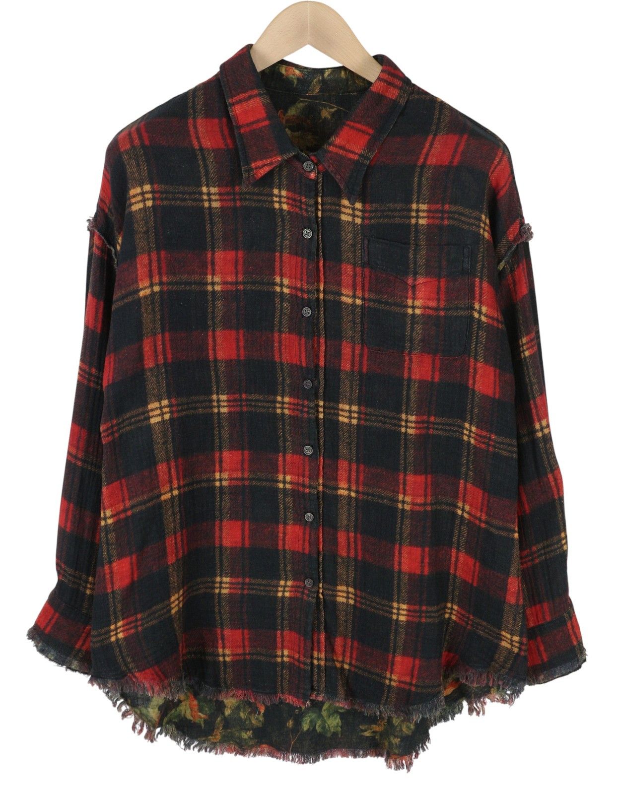 R13 REVERSIBLE DROP NECK XS Patterned Oversize Distress 86778 Size XS / US 0-2 / IT 36-38 - 1 Thumbnail