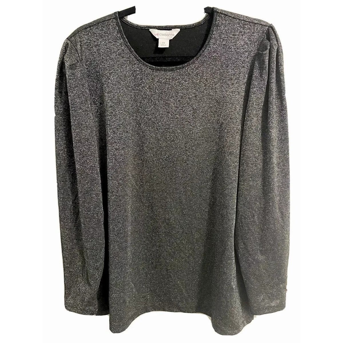 Liz Claiborne Liz Claiborne Metallic Glitter Blouse XXL Long Sleeve Top Size XXL / US 16-18 / IT 52-54 - 1 Thumbnail