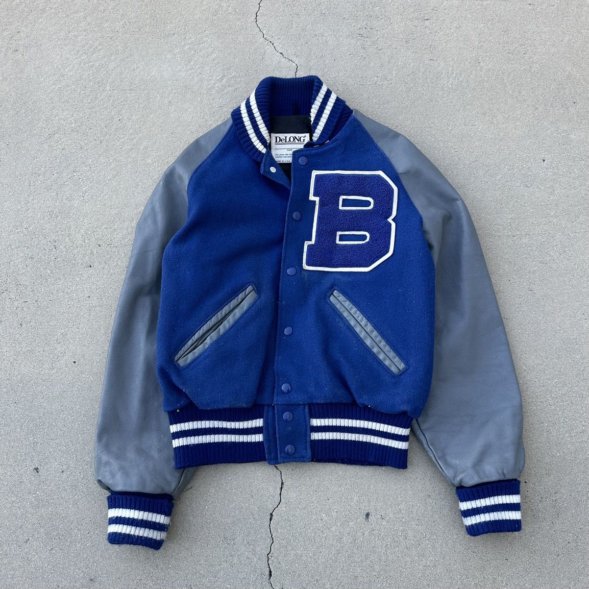 Vintage Vintage Blue & Grey Letterman Varsity Jacket | Grailed