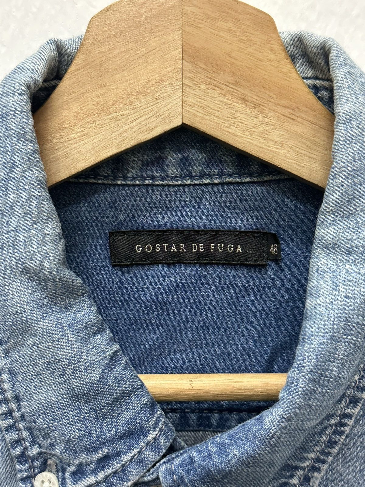 GOSTAR DE FUGA Gostar De Fuga Japan Denim Acid Wash Button Up Shirt Size US M / EU 48-50 / 2 - 4 Thumbnail