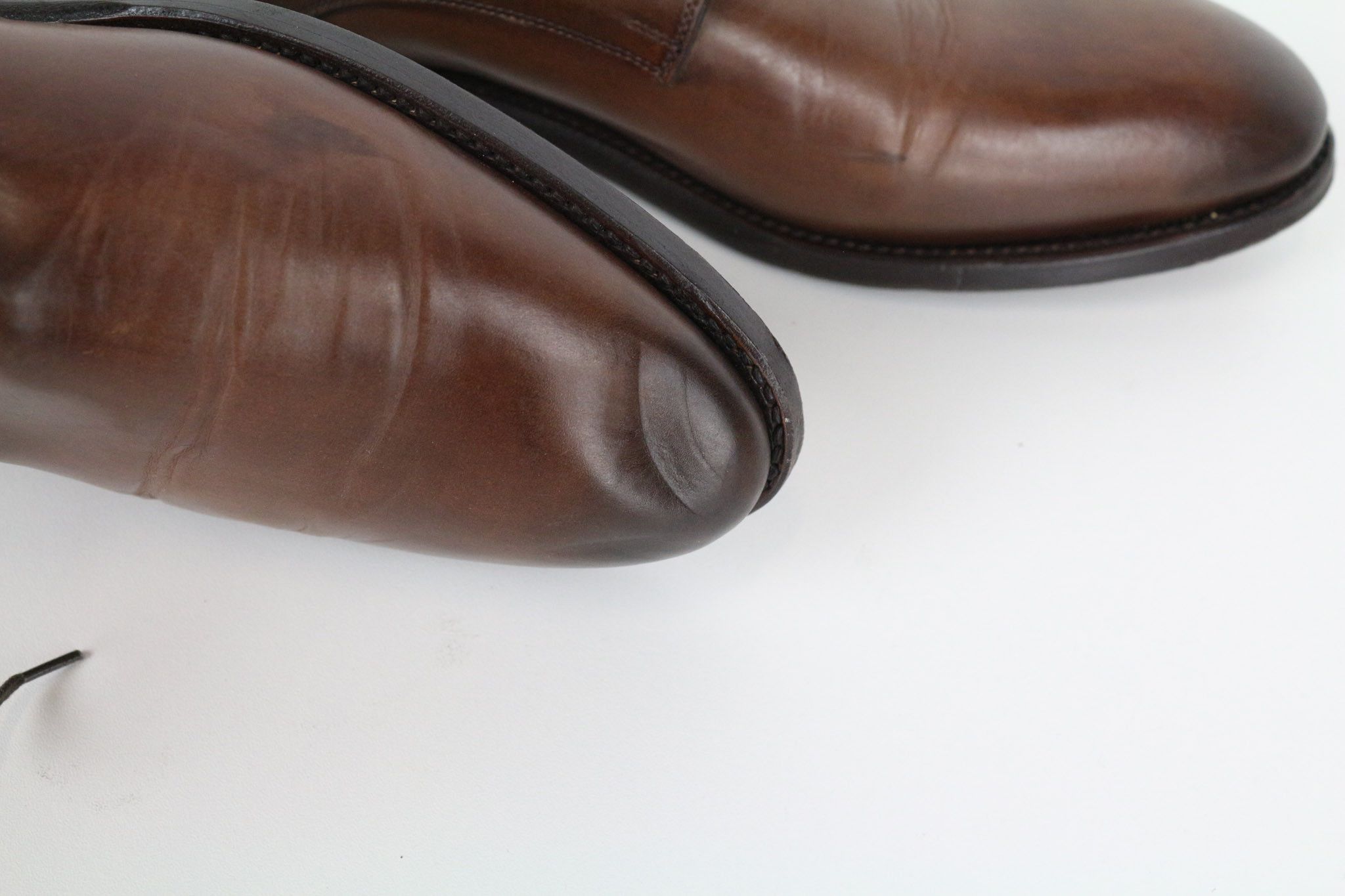 EU44.5 Brown Calf Leather Lace-Up Derby Shoes 73518