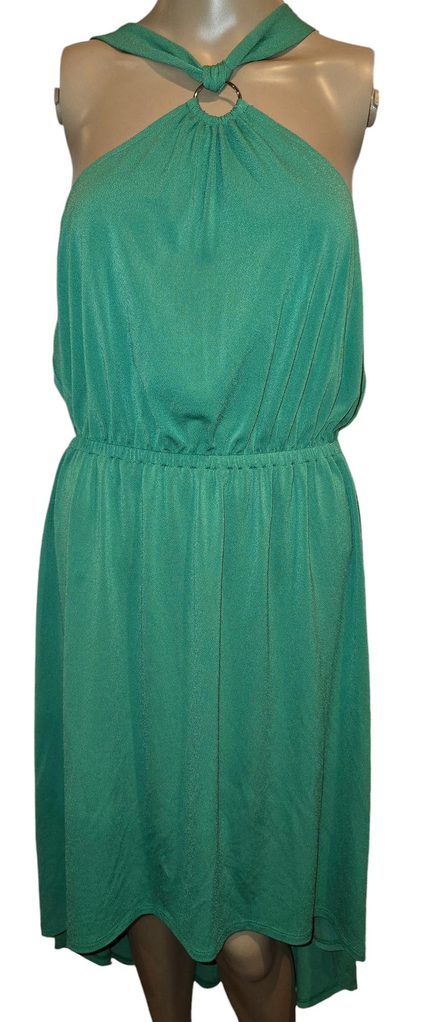 Express Stylish Green Flair Dress with Ring Detail Open Back Size M / US 6-8 / IT 42-44 - 1 Thumbnail
