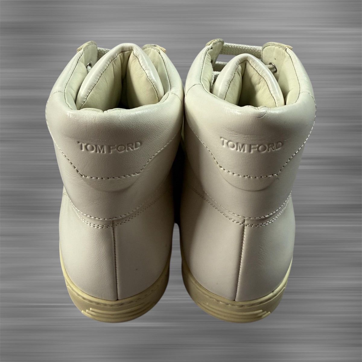 Tom Ford TOM FORD White Leather Russell High Top Shoes Size US 11 / EU 44 - 6 Thumbnail