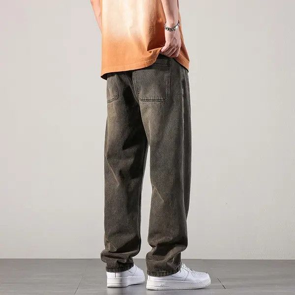 Japanese Brand Versatile washed distressed loose straight jeans Size US 32 / EU 48 - 8 Thumbnail