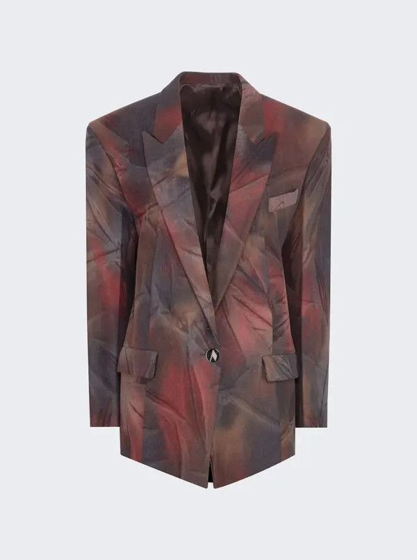 The Attico o1mle0526 Glen Short Blazer Coat in Brown Size XS / US 0-2 / IT 36-38 - 2 Thumbnail