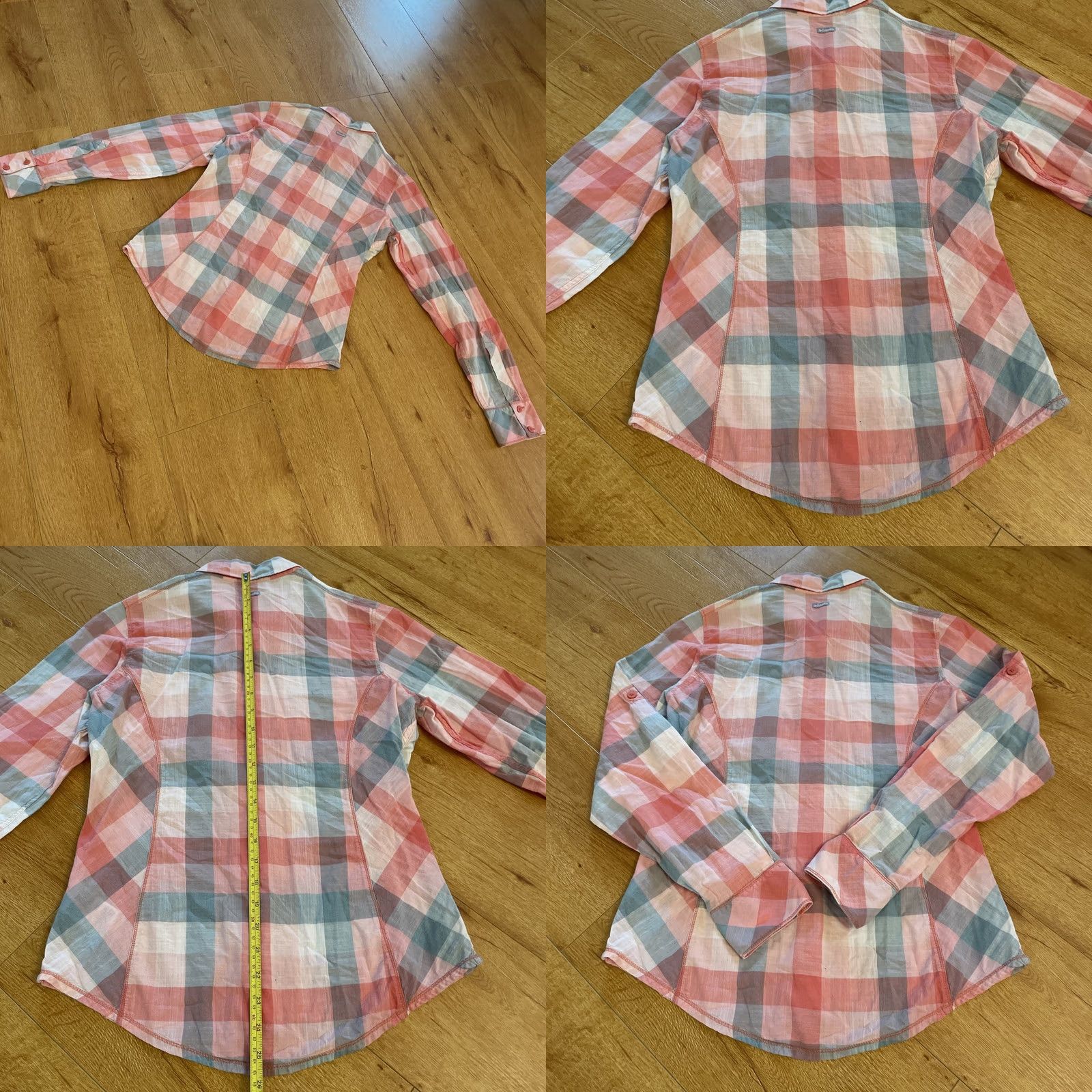 Pinko Columbia Top Women Western Plaid Long Sleeve S Pink Blue Button-Up V-Neck Casual Lightweight Short Description India Size S / US 4 / IT 40 - 8 Thumbnail