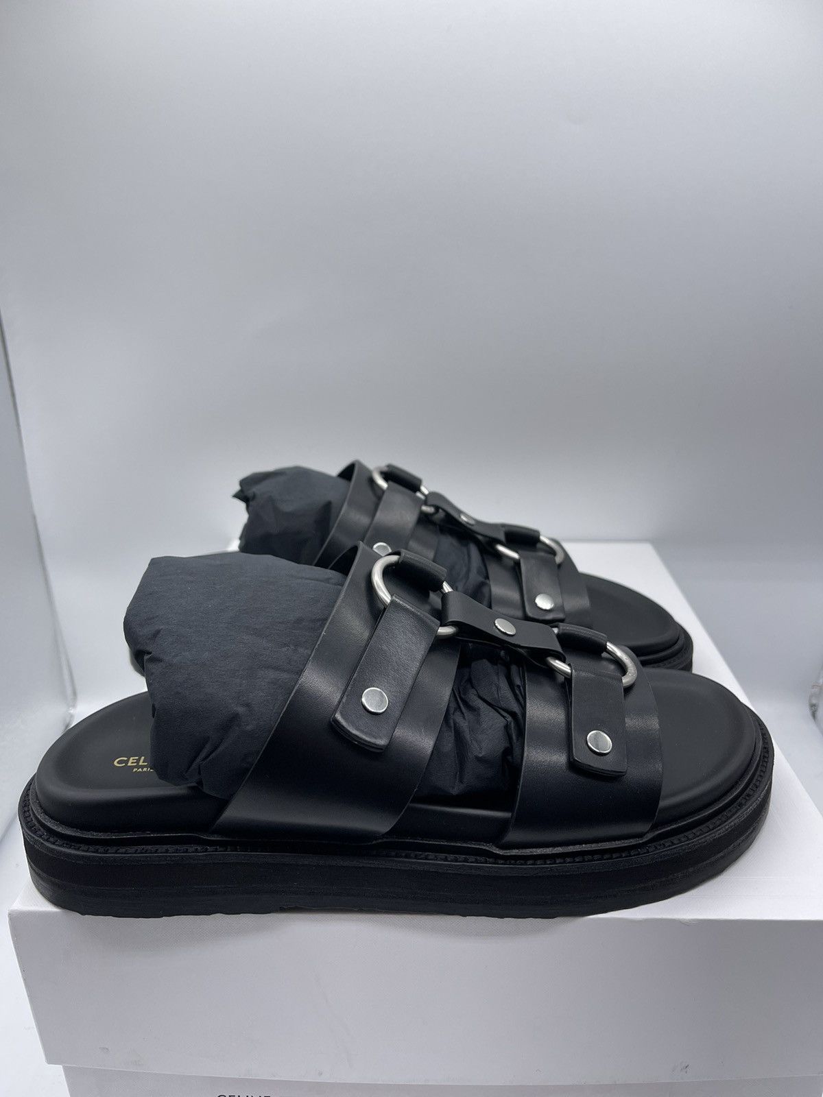 Celine Celine Tippi Leather Sandals Size 45 Size US 12 / EU 45 - 2 Thumbnail