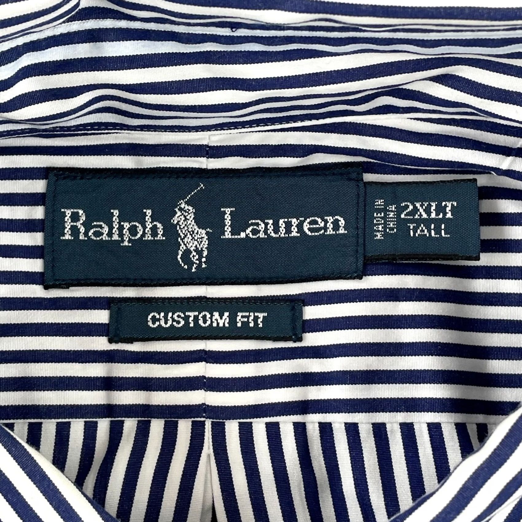 Polo Ralph Lauren Polo Ralph Lauren Shirt Men 2XLT Blue White Striped Custom Fit Red Pony Preppy Shirt Size US XXL / EU 58 / 5 - 2 Thumbnail