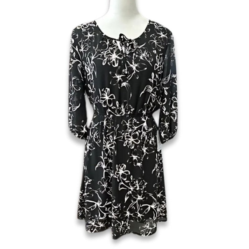 Other Esmara Floral Blouson Midi Dress Scoop Neckline Black M NWT Size M / US 6-8 / IT 42-44 - 1 Thumbnail