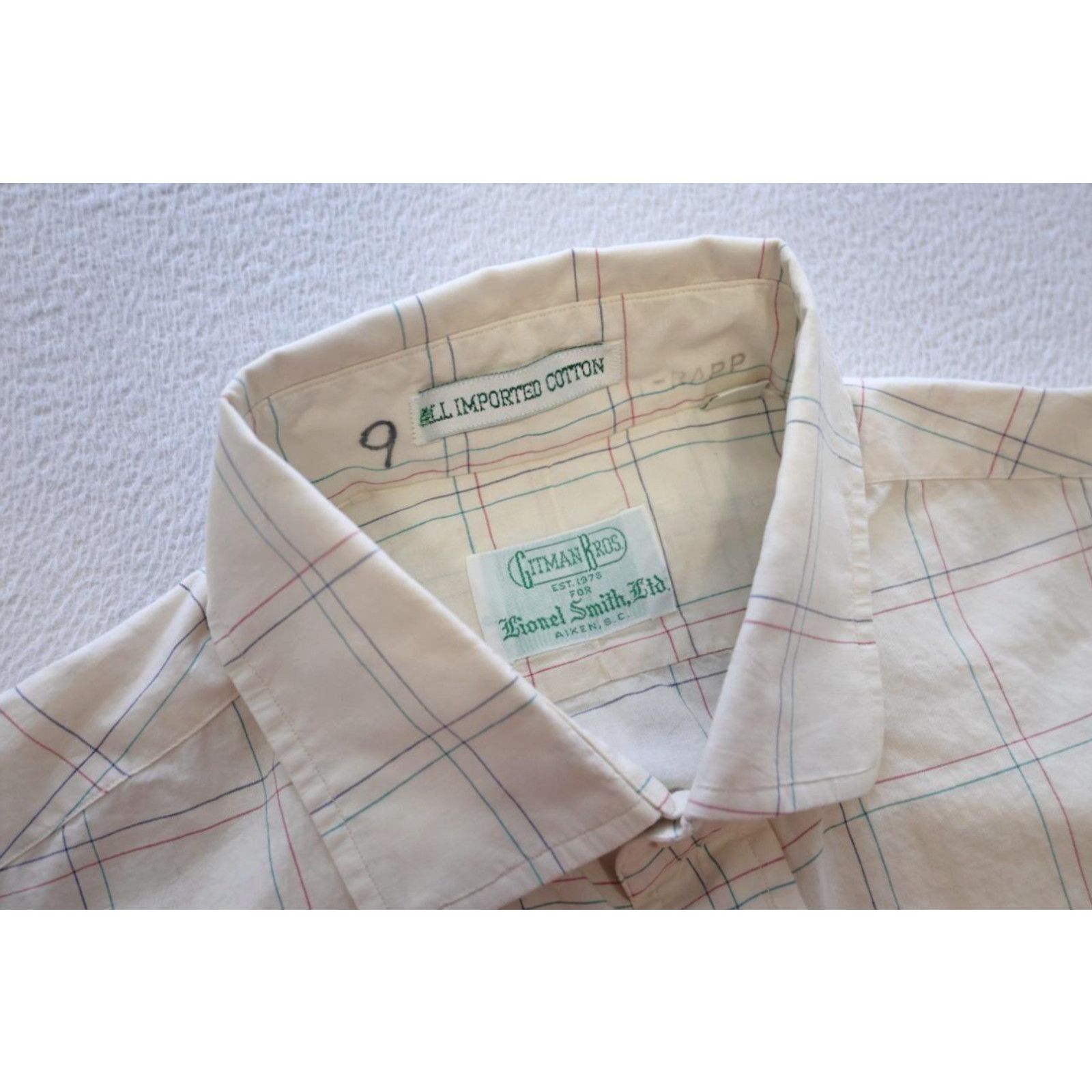 image of Vintage 80's Gitman Bros. Dress Shirt Made In Usa Plaid Mens 15.5-33 Medium in White