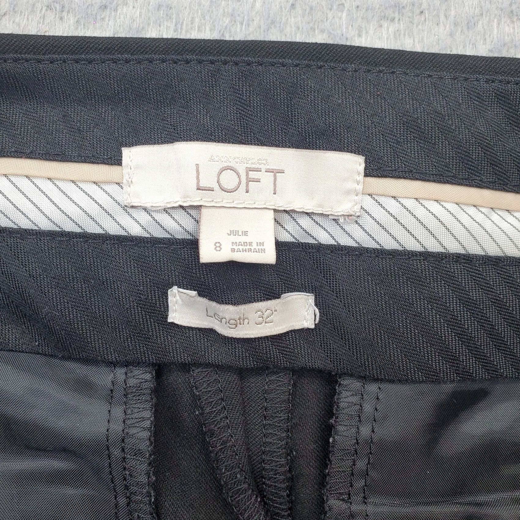 Loft Loft Julie Dress Pants Womens Size 8 Black Flared Leg Hook & Eye Length 32 in Size 30" / US 8 / IT 44 - 7 Thumbnail