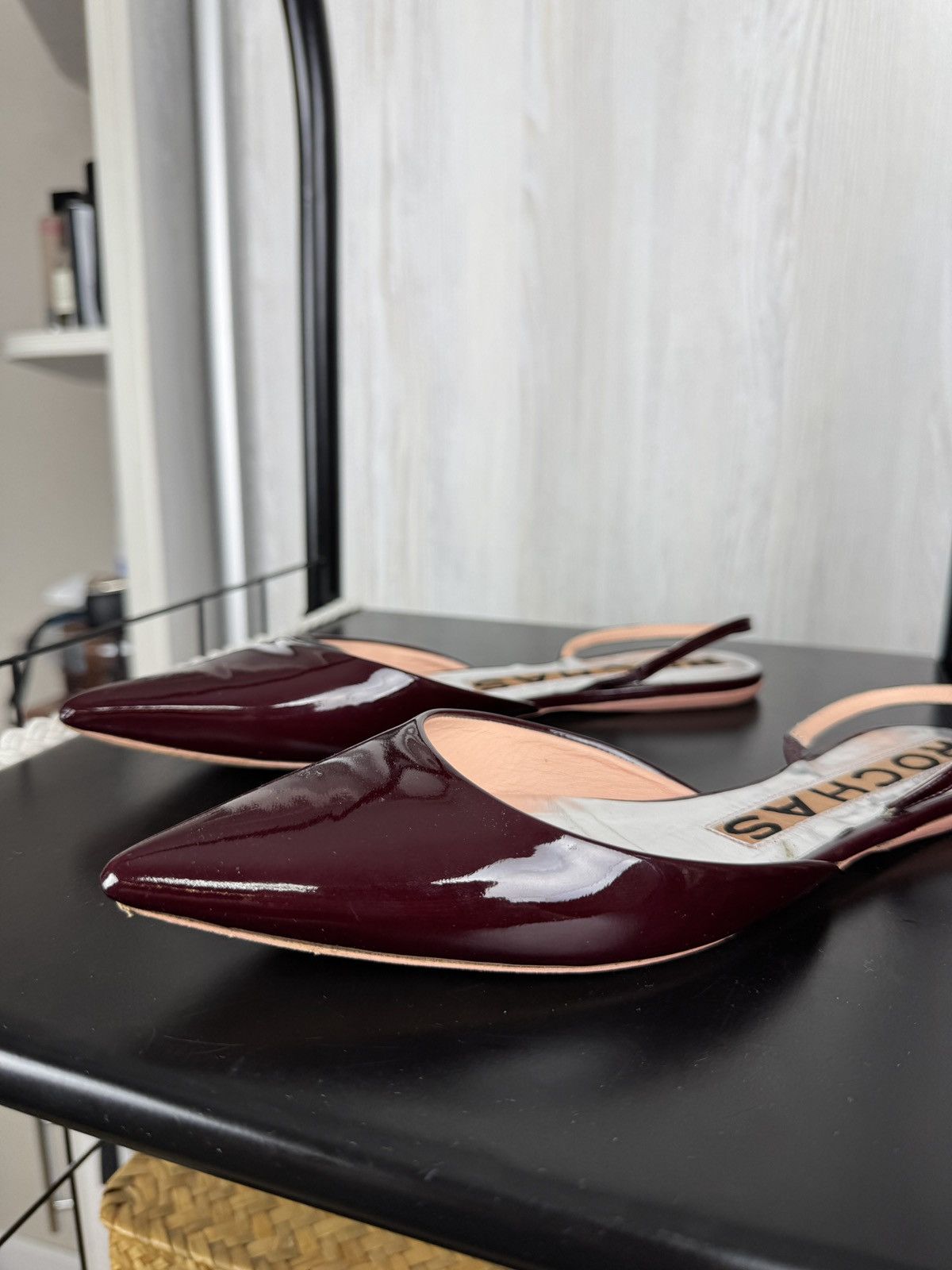 Rochas Rochas patent leather burgundy flats ballets mules w box Size US 8.5 / IT 38.5 - 13 Thumbnail