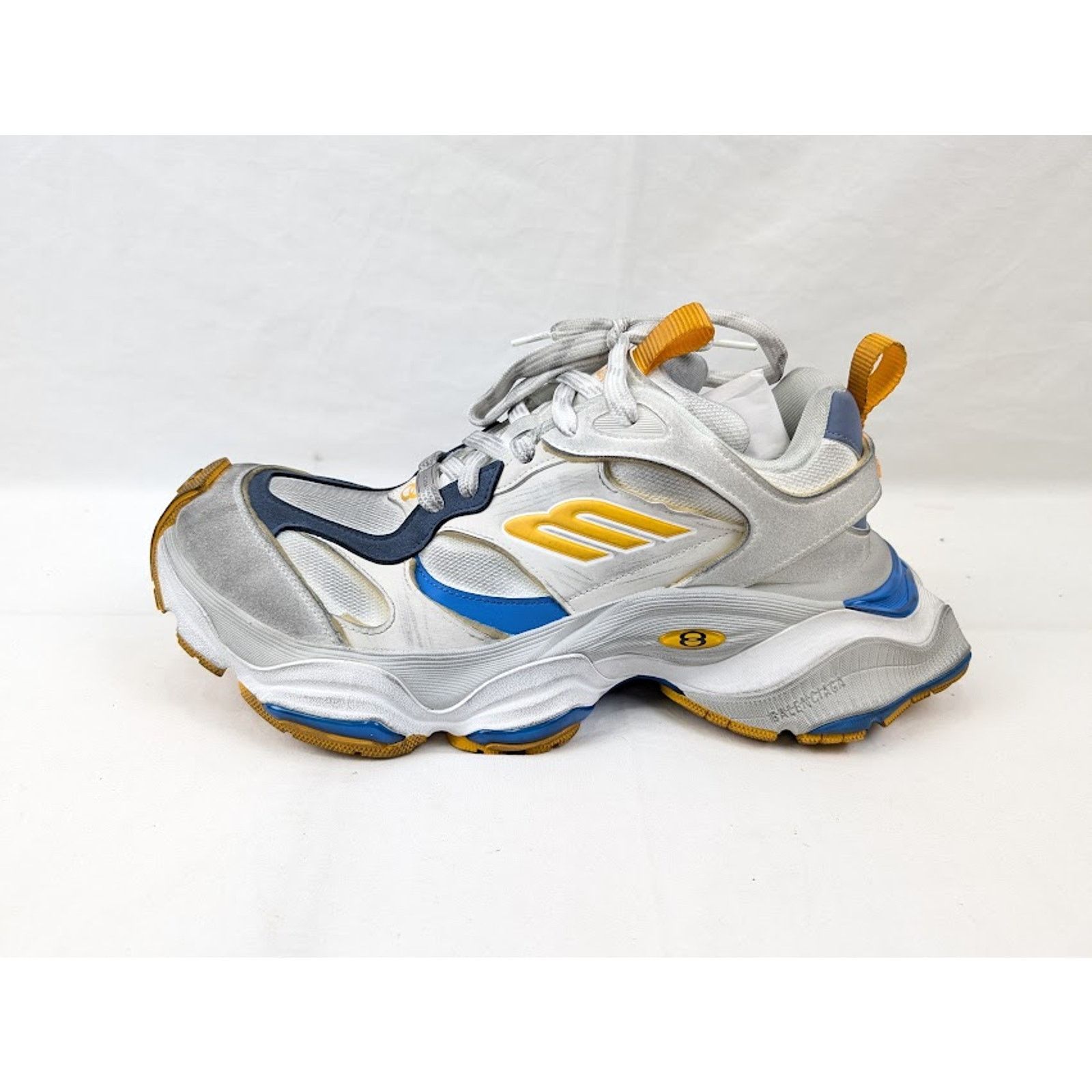 Balenciaga o1rshd1 Cargo Suede Low-Top Sneakers White/Grey/Orange/Blue Size US 10 / EU 43 - 1 Thumbnail