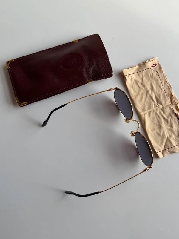 Cartier Cartier Gold 53mm Oval Men's Vintage Sunglasses Size ONE SIZE - 5 Thumbnail