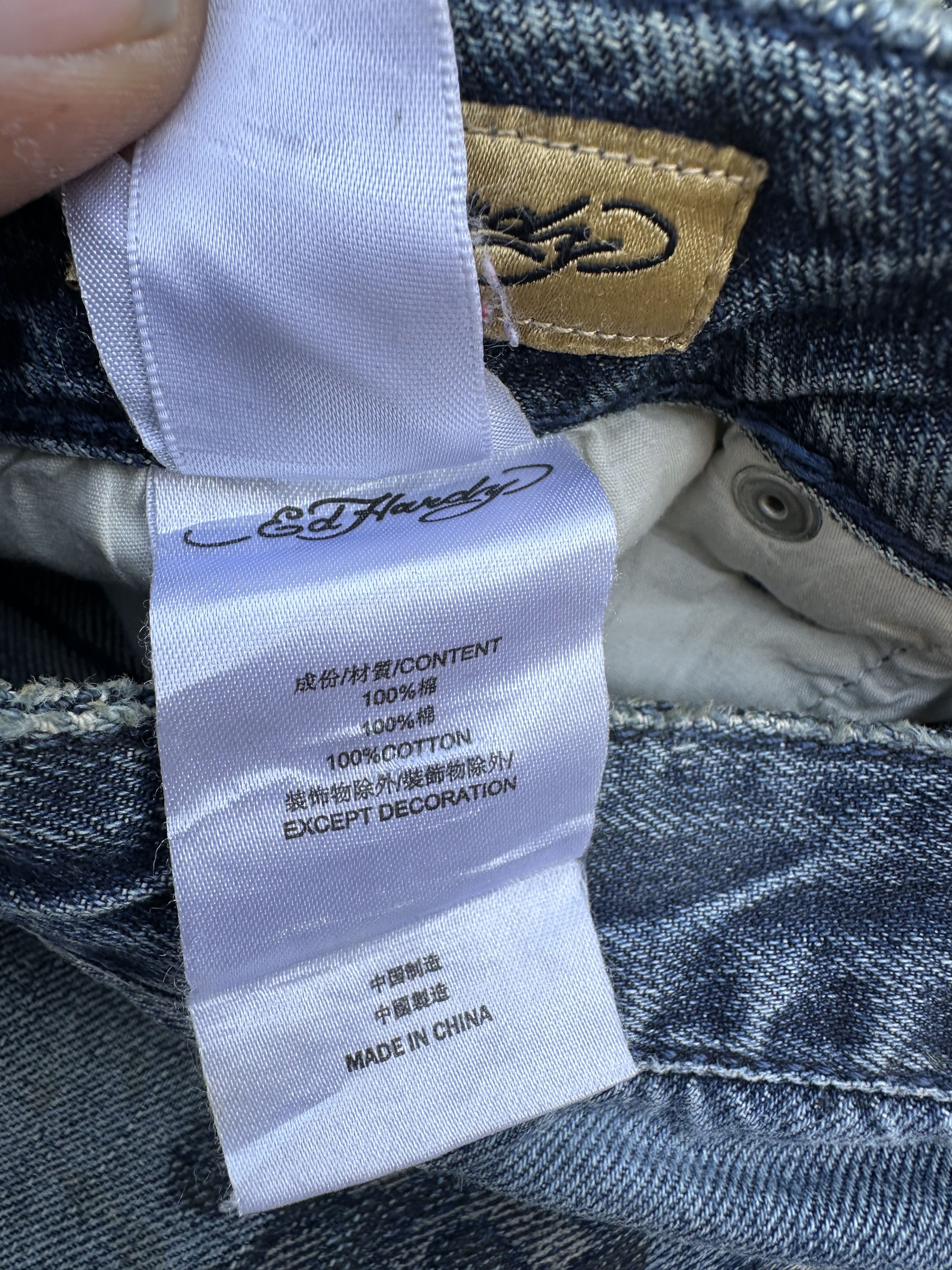 Ed Hardy Vintage Ed hardy skull embroidery jeans Size US 30 / EU 46 - 10 Thumbnail