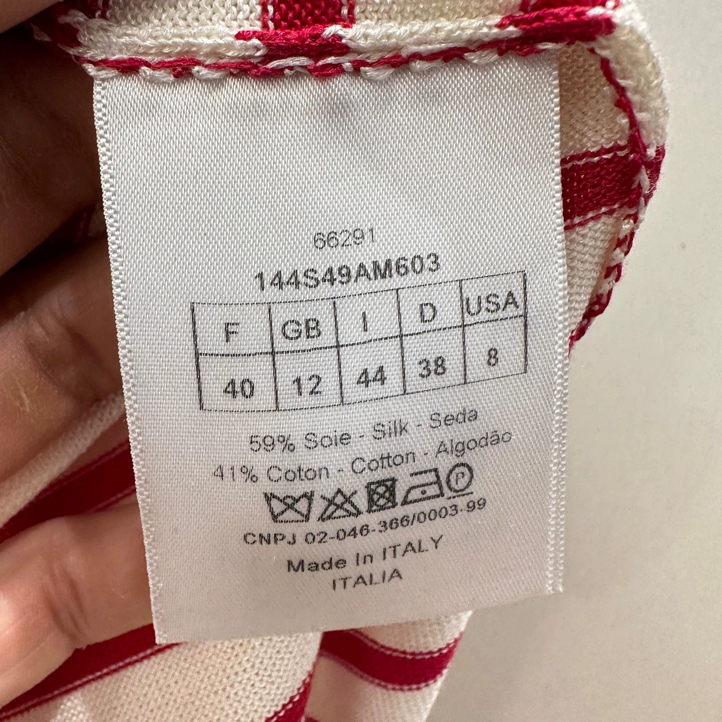 Dior Dior feb269 logo navy collar red white stripe knit 40 silk Size M / US 6-8 / IT 42-44 - 4 Thumbnail