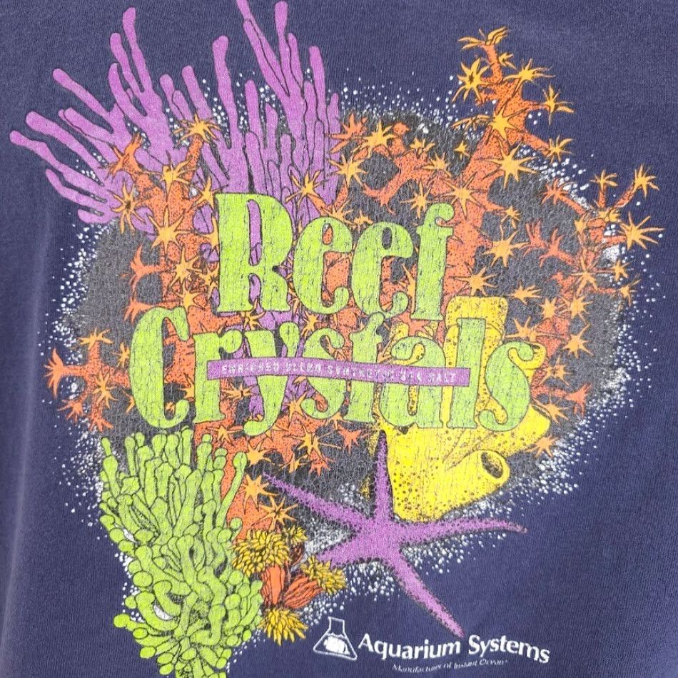 REEF VINTAGE All Sport T Shirt Mens XL Blue 90s Reef Crystals Made In USA Aquarium Systems Coral Reef Ocean Life Vintage Shirt Mens XL Blue Size US XL / EU 56 / 4 - 3 Thumbnail