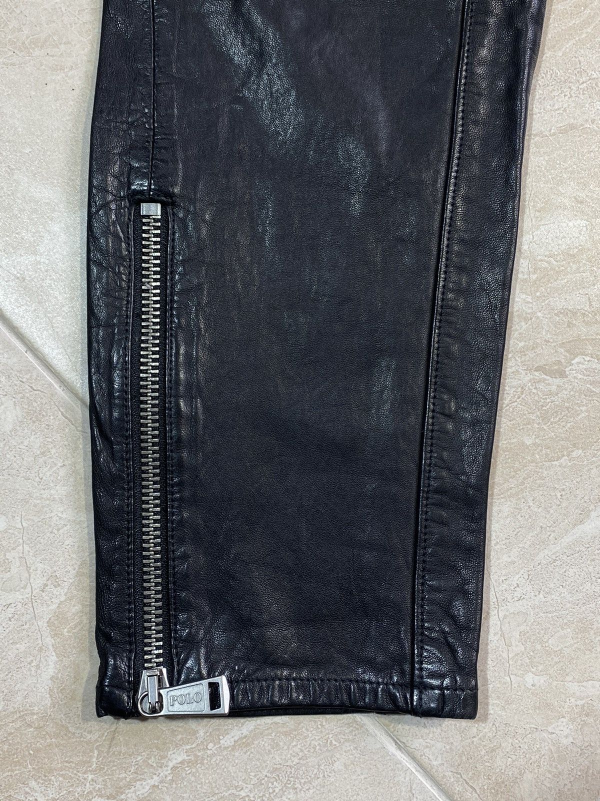 Polo Ralph Lauren Polo Ralph Lauren Women’s Leather Biker Pants Avant Garde Size 34" / US 12 / IT 48 - 8 Thumbnail