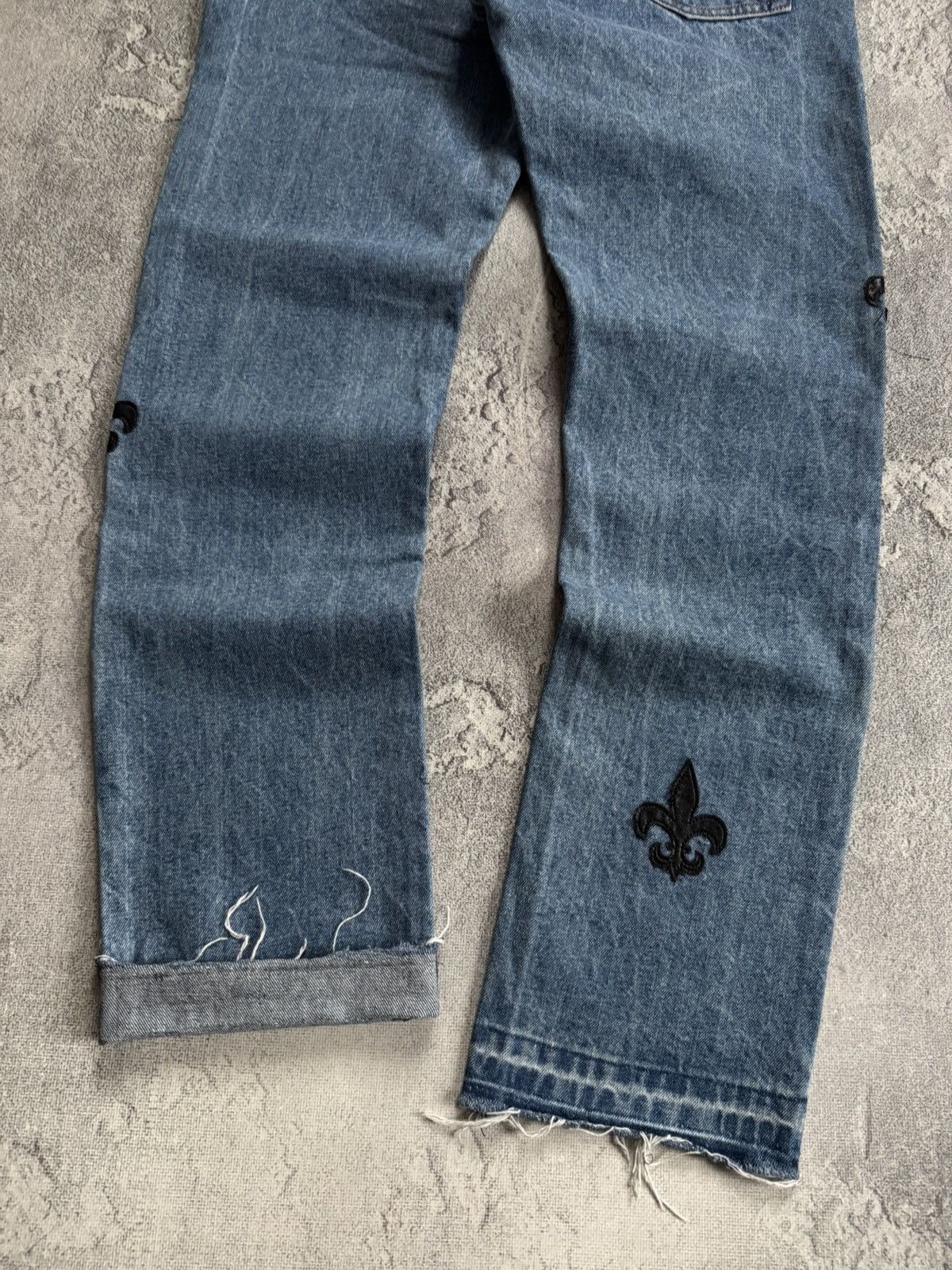 MNML MNML 34size blue denim pants jeans trousers leather inserts Size US 34 / EU 50 - 2 Thumbnail