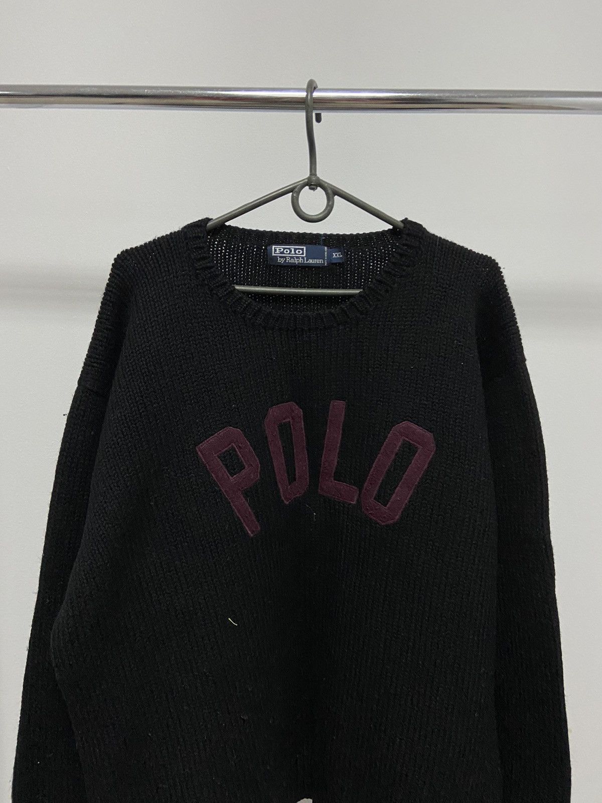 Polo Ralph Lauren × Vintage Polo Ralph Lauren sweater Knitted vintage Big Logo Wool Size US XXL / EU 58 / 5 - 2 Thumbnail