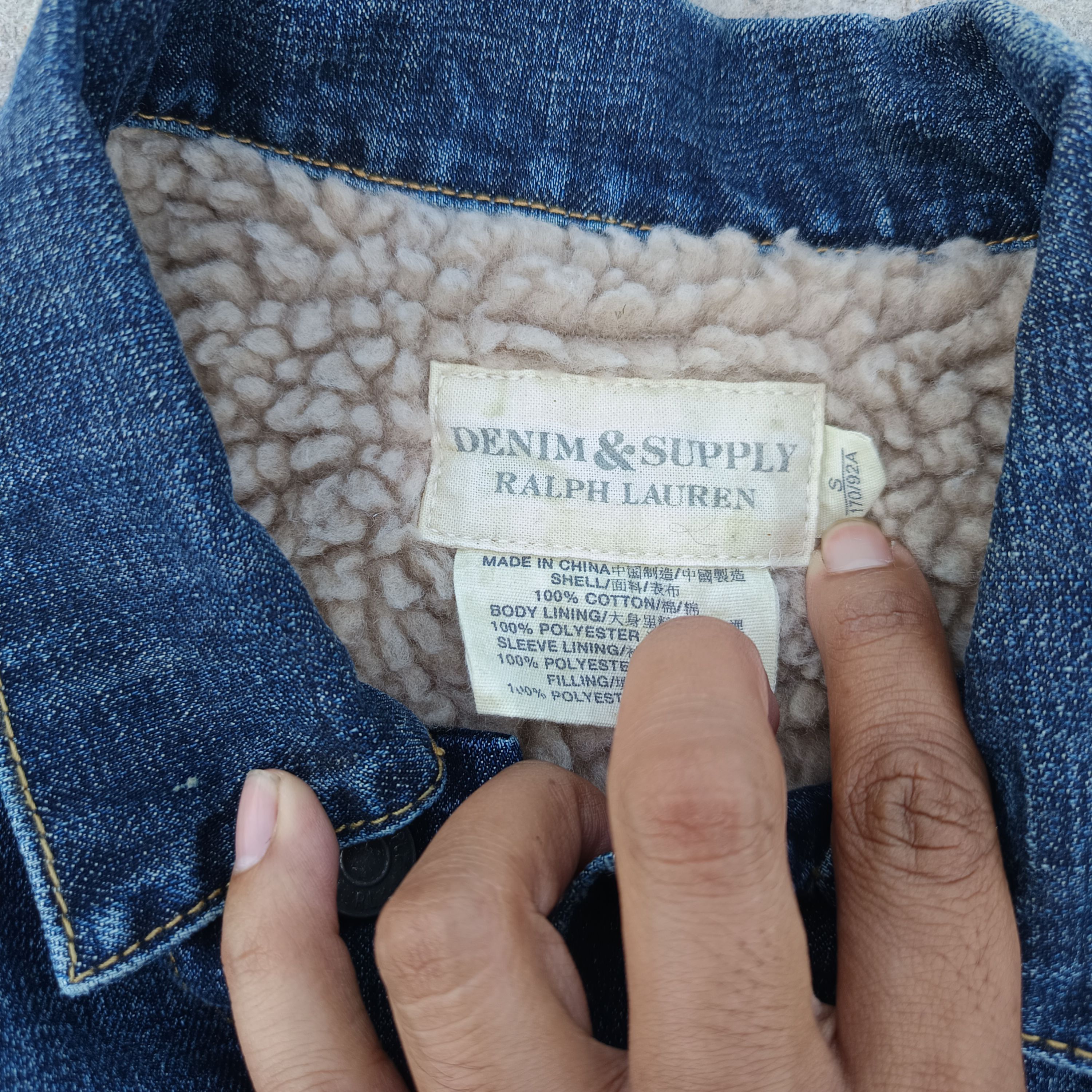 Polo Ralph Lauren Polo Ralph Lauren Usa Flag Patch Denim Sherpa Jacket Size US S / EU 44-46 / 1 - 8 Thumbnail