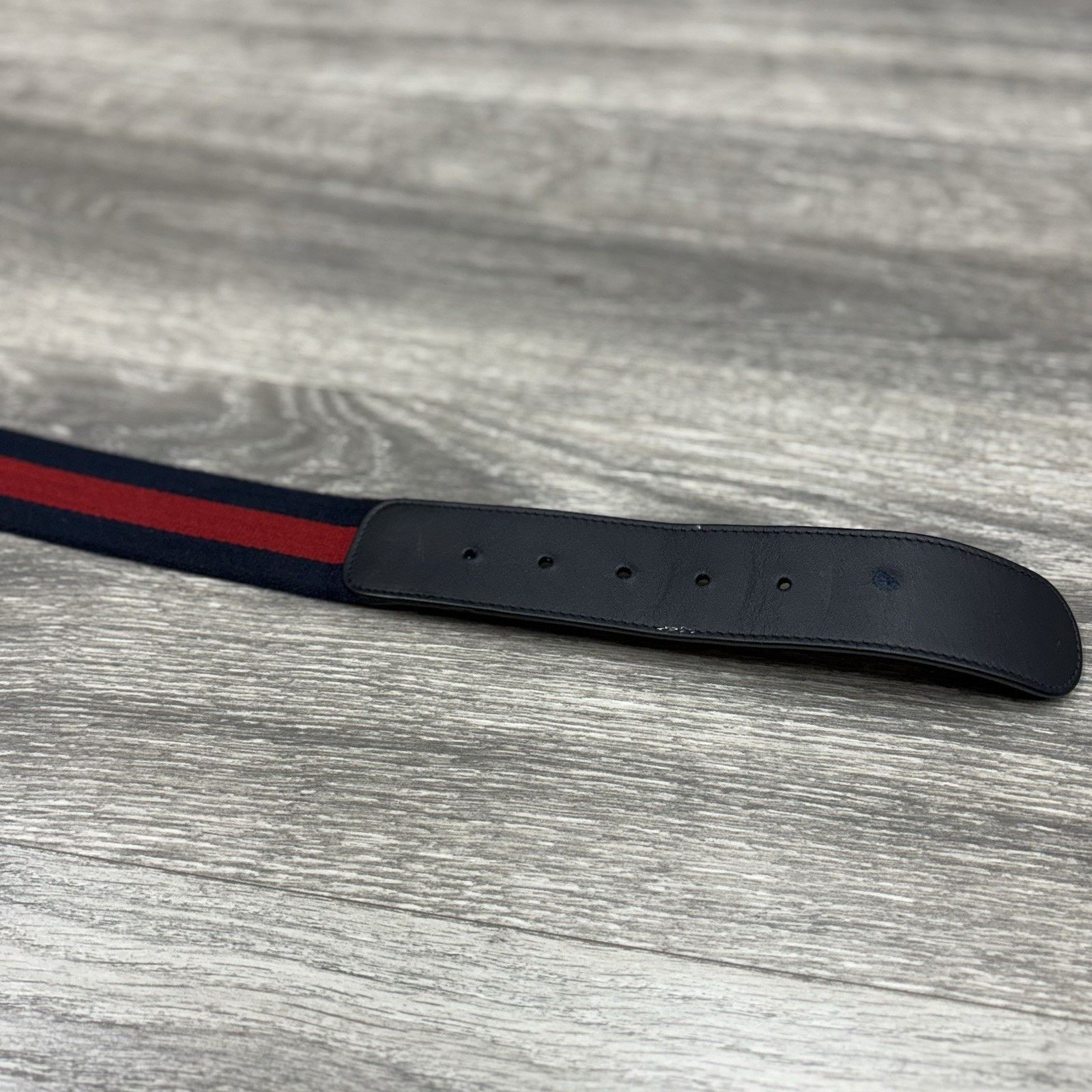 Gucci 85/34 Gucci GG Buckle Web Belt ' Blue Red ' Size 34 - 6 Thumbnail