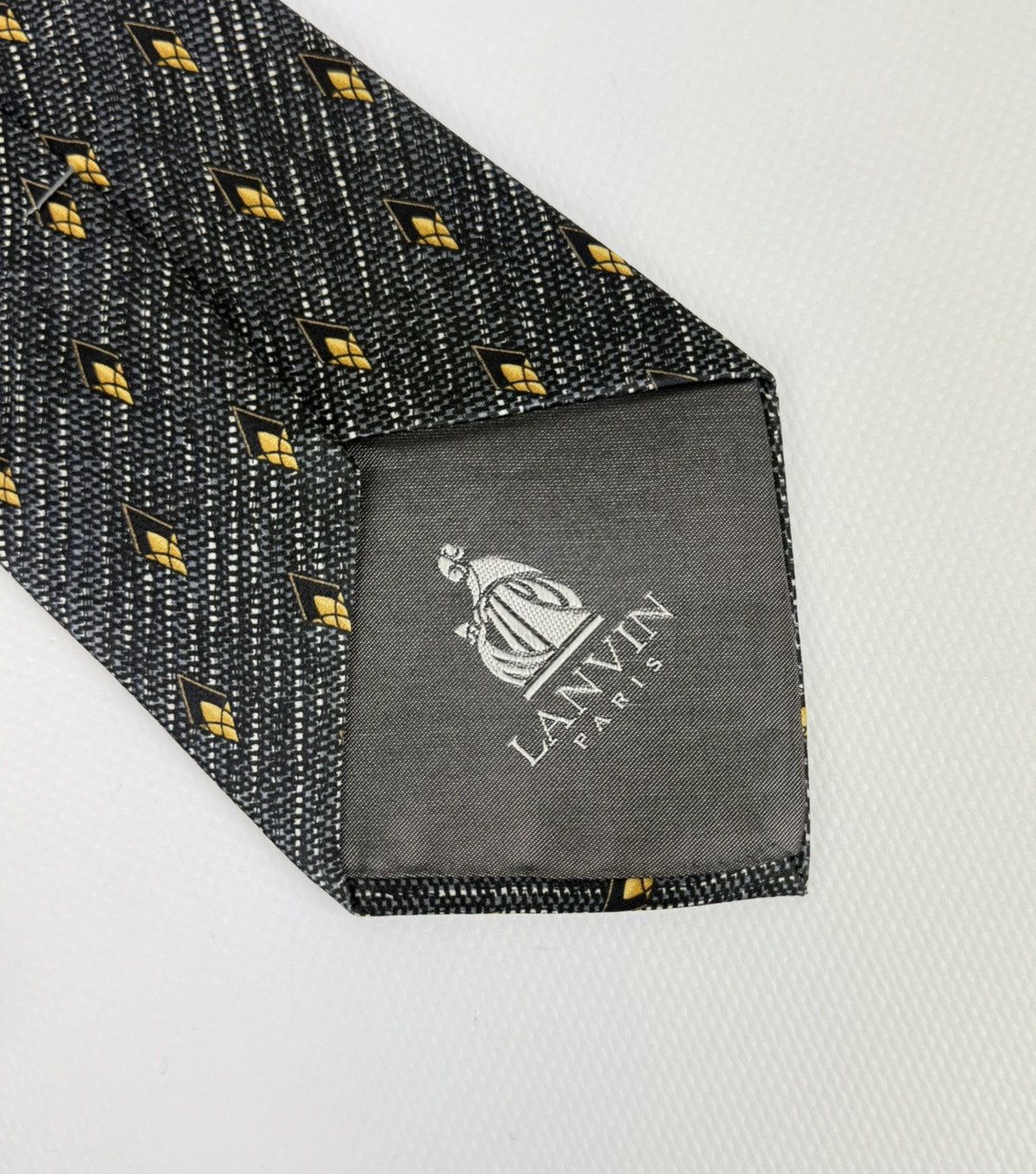 Lanvin Lanvin Paris 100% silk Tie Necktie for Men Top Luxury Gray Size ONE SIZE - 9 Thumbnail