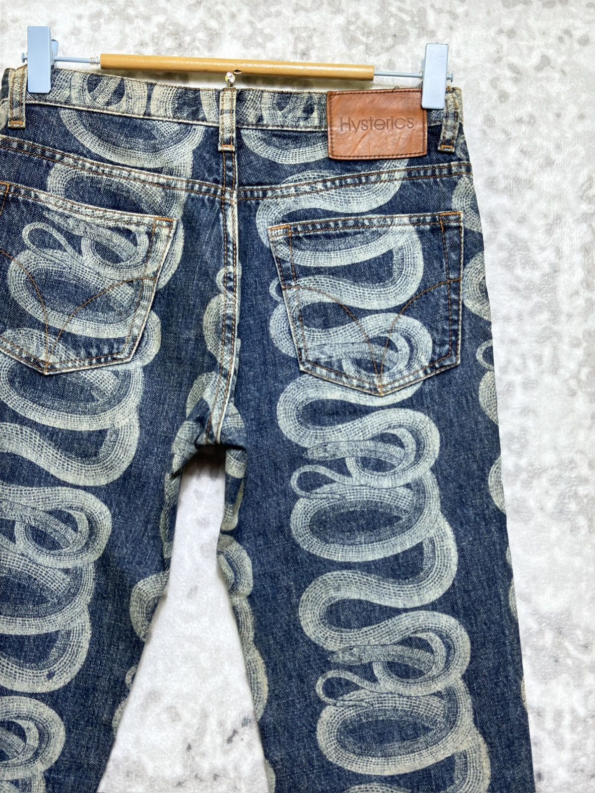 Hysteric Glamour Vintage Hysteric Glamour Flare Iconic Snake Print Denim Size US 27 - 11 Thumbnail