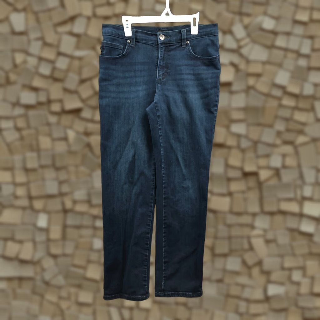 Lee Lee Jeans Womens 6 Jeans Mid Rise Dark Wash Blue Denim Straight Leg Relaxed Fit Womens Lee Jeans Size 28" / US 6 / IT 42 - 1 Thumbnail