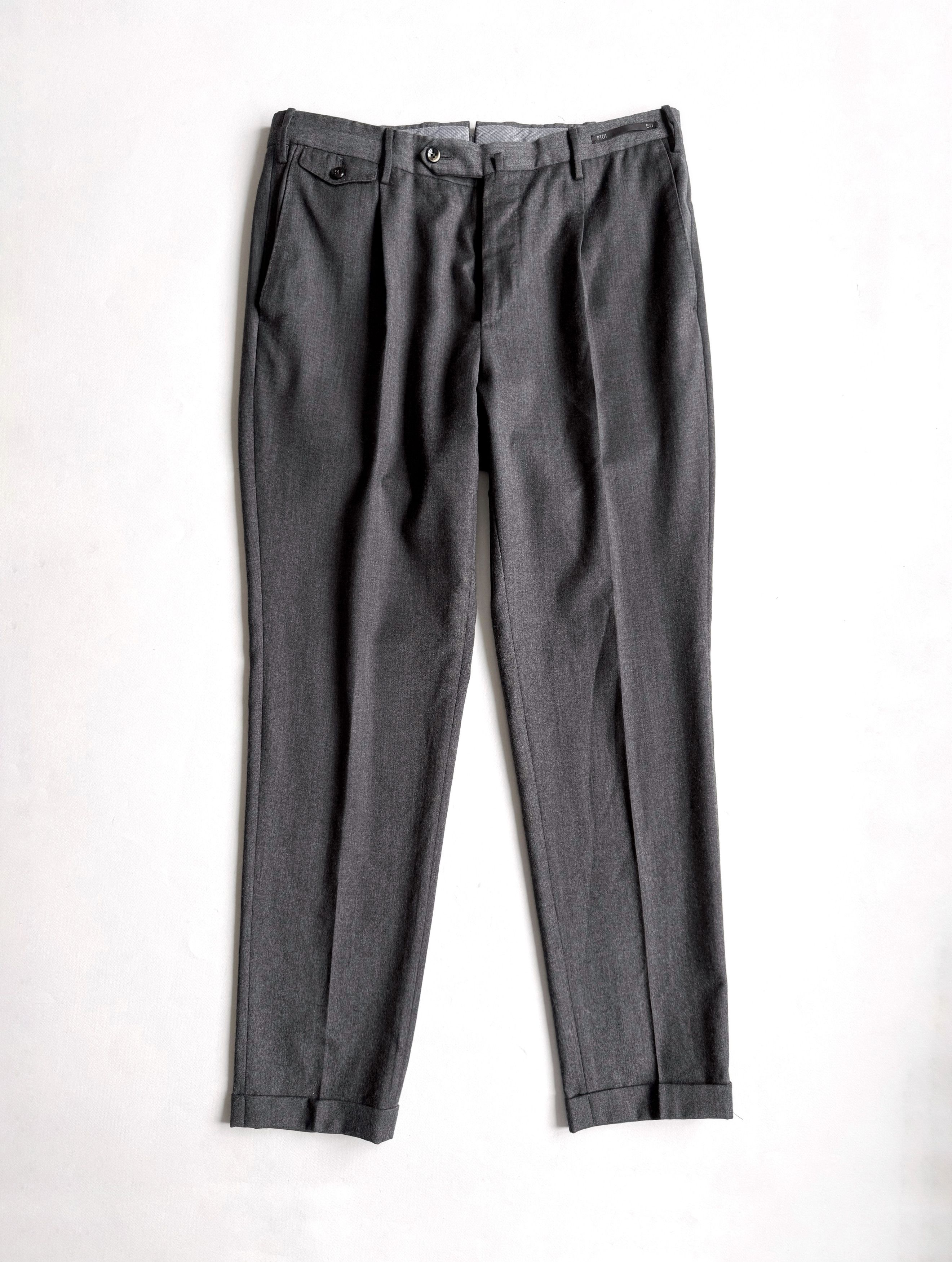 PT Torino Men's PT Torino Cashmere Wool Dress Pants Dark Gray Size US 34 / EU 50 - 1 Thumbnail